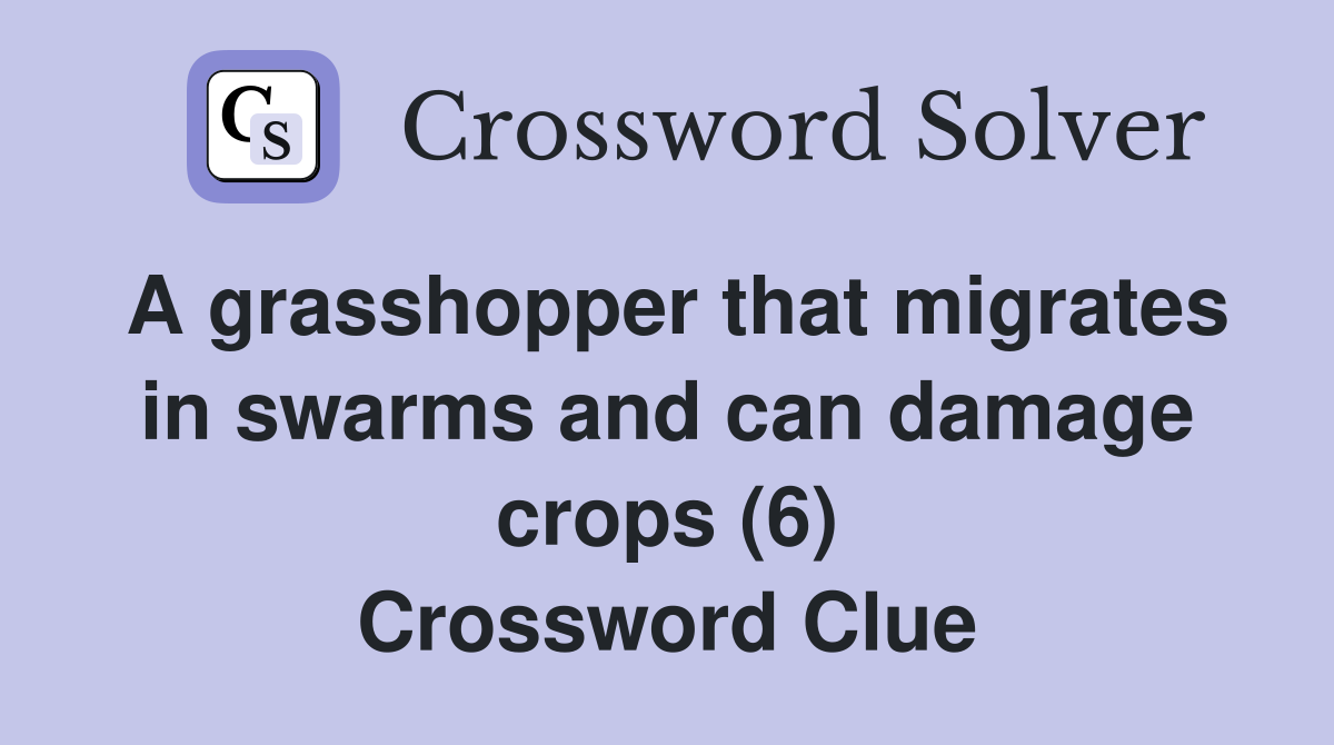 A that migrates in swarms and can damage crops (6